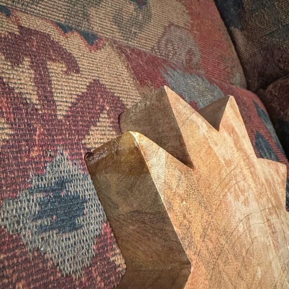 MCM Wooden Pineapple Shaped Tray with Yellow Accents - Picture 8 of 8